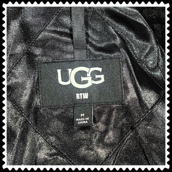 UGG Maeve Oversized Sherpa Teddy Cropped Jacket / Black / Size M / NWOT - Picture 6 of 11
